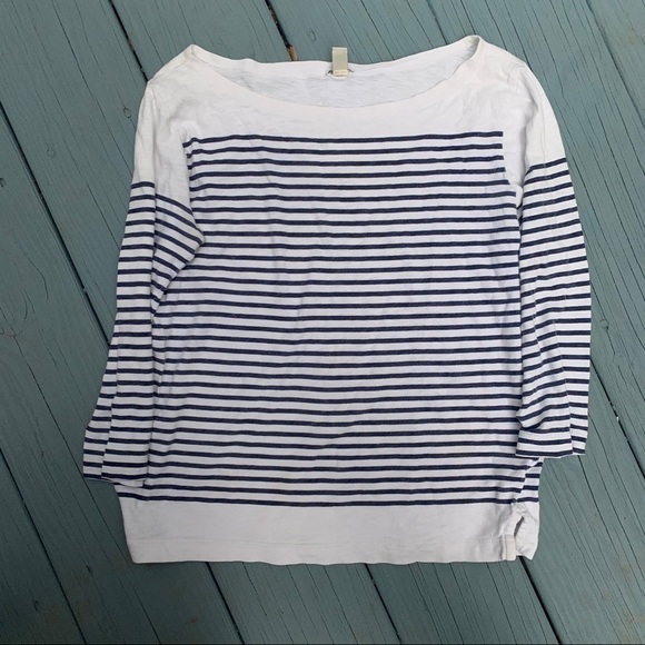 J.Crew Boat Neck Strip Tee Size XS - Picture 1 of 11